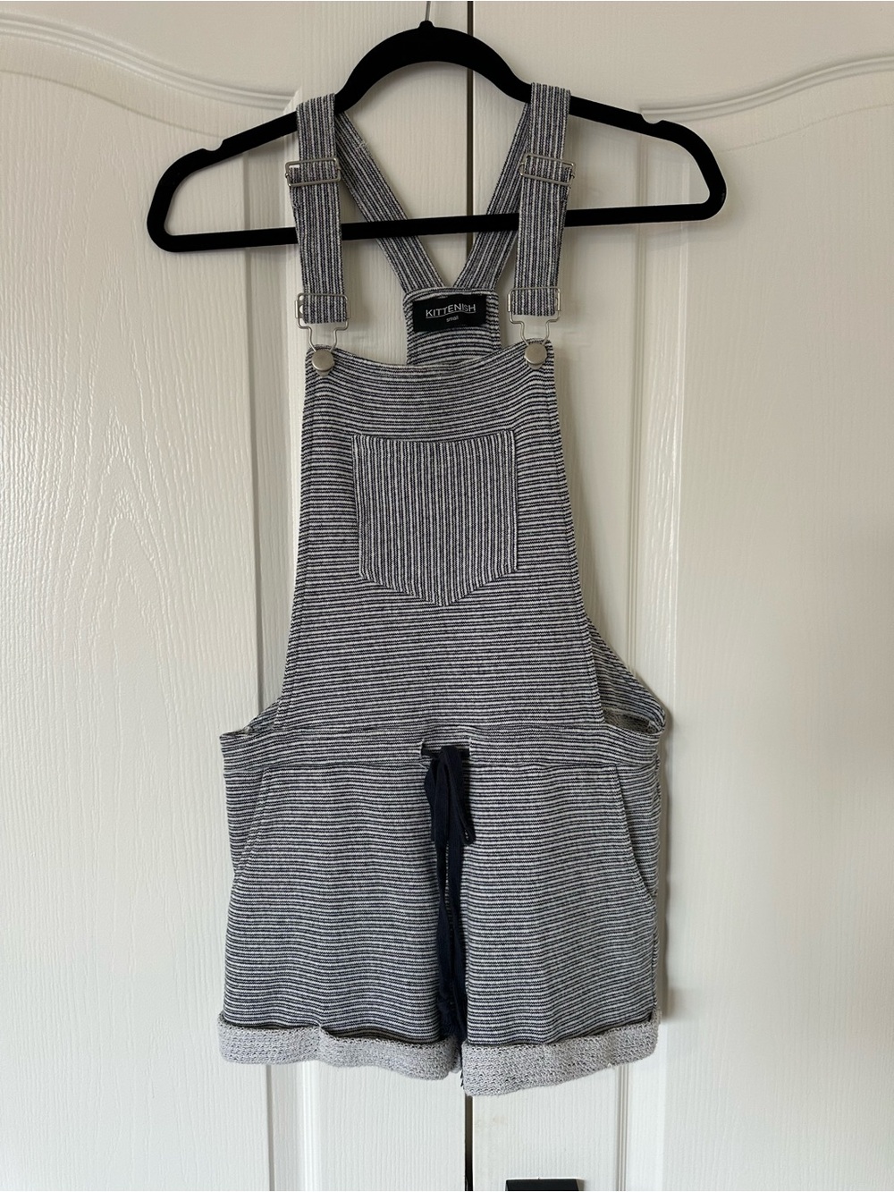 kittenish striped overalls